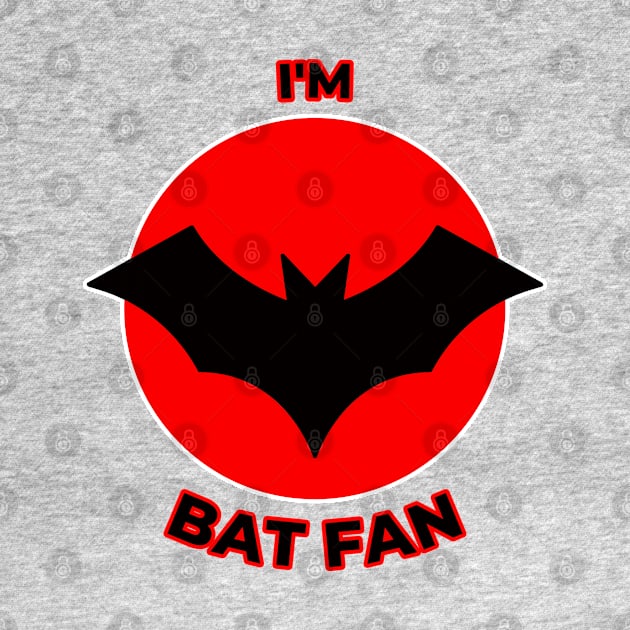 Bat Fan (Red and Black) by Daily Detour